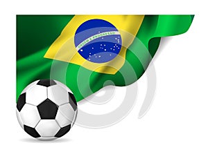Soccer ball with brasil flag