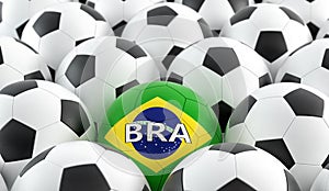 Soccer ball in brazils national colors