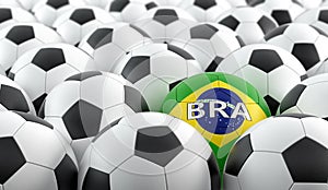 Soccer ball in brazils national colors