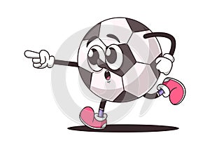 Soccer ball cartoon character running