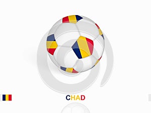 Soccer ball with the Chad flag, football sport equipment