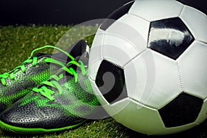 Soccer ball and cleats