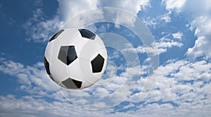 Soccer ball and cloudscape