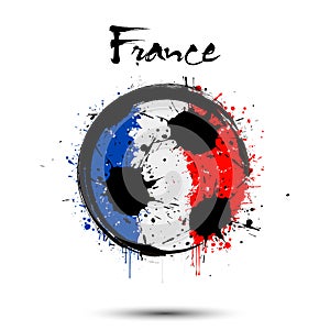 Soccer ball in the colors of the France flag