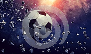 Soccer ball in cosmos