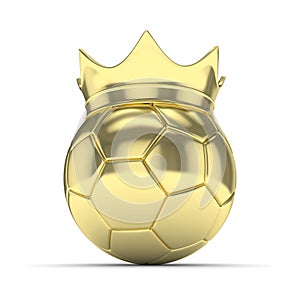 Soccer ball with crown. 3D rendering.