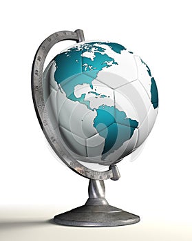 Soccer ball desktop globe with american continent