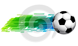 Soccer ball on digitalized stripes background