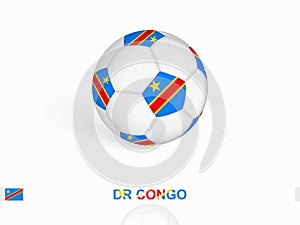 Soccer ball with the DR Congo flag, football sport equipment