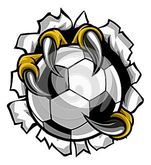 Soccer Ball Eagle Claw Talons Tearing Background
