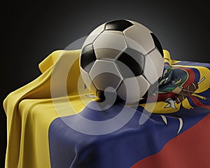 Soccer Ball And Ecuador Flag