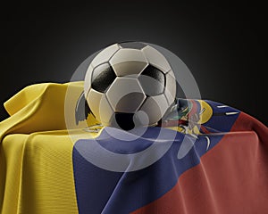 Soccer Ball And Ecuador Flag