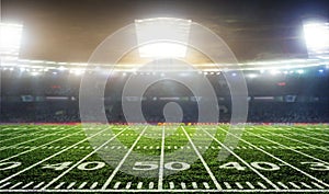 Soccer ball on the field of stadium