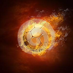 Soccer ball and fire