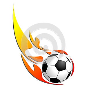 Soccer ball on fire