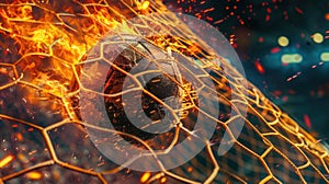 The Soccer Ball on Fire.AI generated image