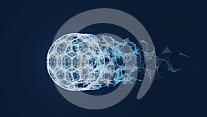 Soccer Ball on Fire blue