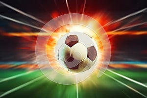 Soccer ball on fire, Burning classic soccer ball background.