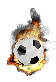 Soccer ball fire flames 3d-illustration