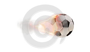 Soccer ball fire flames isolated on white 3d-illustration