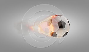 Soccer ball fire flames isolated on white 3d-illustration