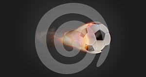 Soccer ball fire flames  on white 3d-illustration