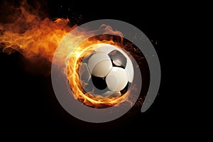 Soccer ball fire. Generate Ai