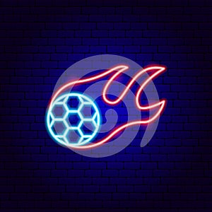 Soccer Ball Fire Neon Sign