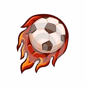 Soccer Ball Fire Sport Mascot Logo Symbol cartoon illustration vector