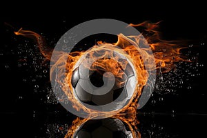 soccer ball fire and water