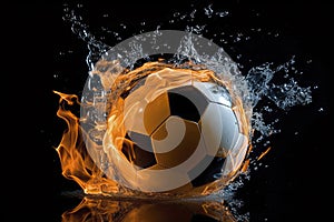 soccer ball fire and water