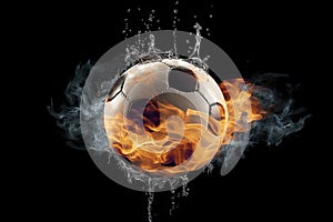 soccer ball fire and water