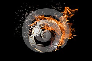 soccer ball fire and water