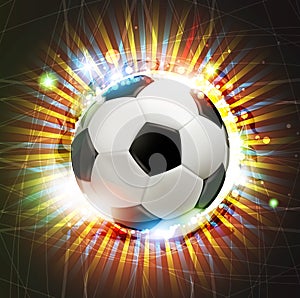 Soccer ball with fireworks