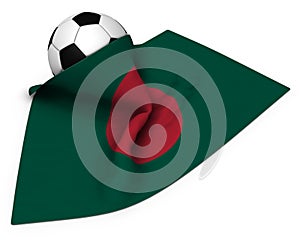 Soccer ball and flag of bangladesh