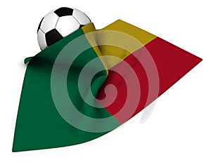 Soccer ball and flag of benin