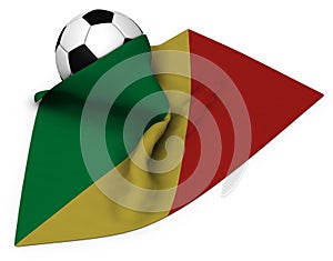 Soccer ball and flag of the congo