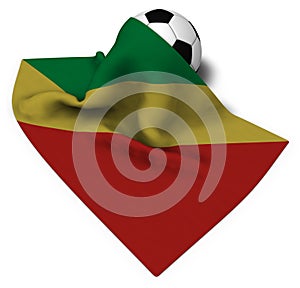 Soccer ball and flag of the congo