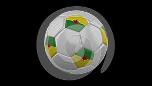 Soccer ball with flag French Guiana, 3d rendering