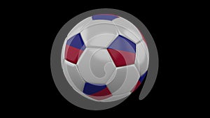 Soccer ball with flag Haiti, 4k with alpha, loop