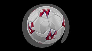 Soccer ball with flag Nepal, 3d rendering