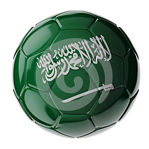 Soccer ball. Flag of Saudi Arabia