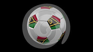 Soccer ball with flag Vanuatu, 4k with alpha, loop