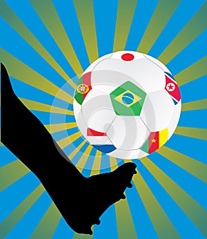 Soccer ball with flags