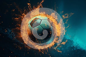 Soccer ball flame. Generate Ai