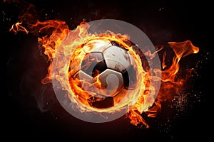 Soccer ball flame. Generate Ai