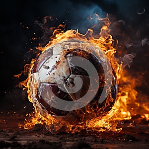 Soccer ball in flames