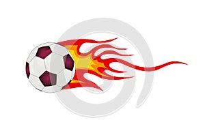 soccer ball with flames