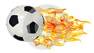 Balón de fútbol en llamas 
