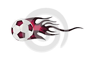 soccer ball with flames vector